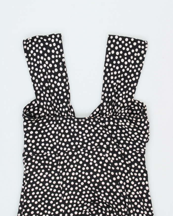 Vintage 90s Pretty Woman Polka Dot Slinky Flare Dress - S
