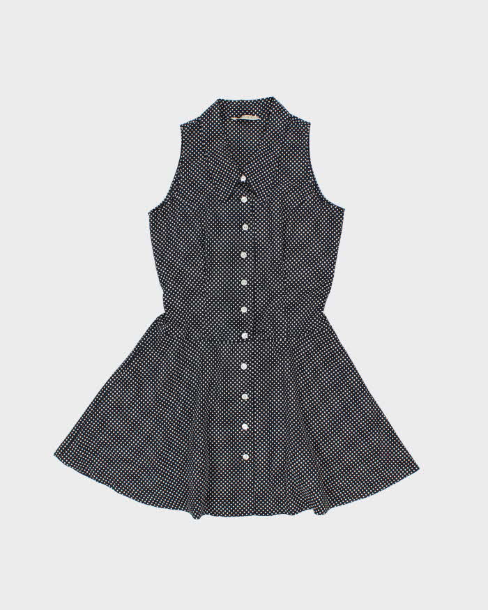 Vintage 1970s McFarland Polka Dot Button-up Mini Dress - M