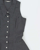 Vintage 1970s McFarland Polka Dot Button-up Mini Dress - M