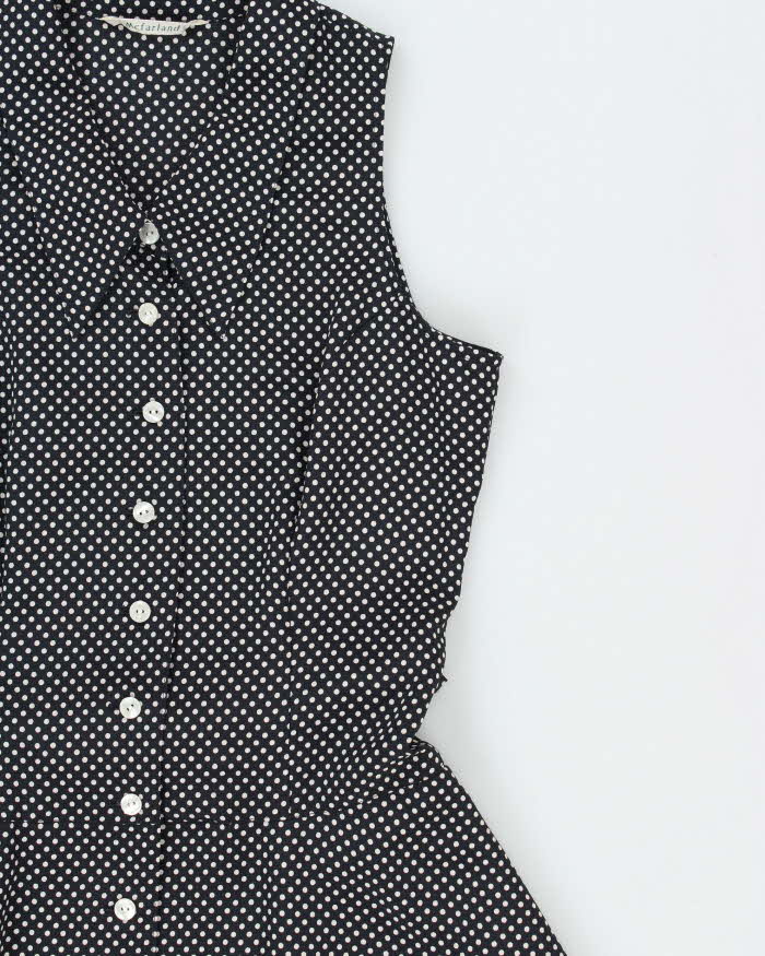 Vintage 1970s McFarland Polka Dot Button-up Mini Dress - M