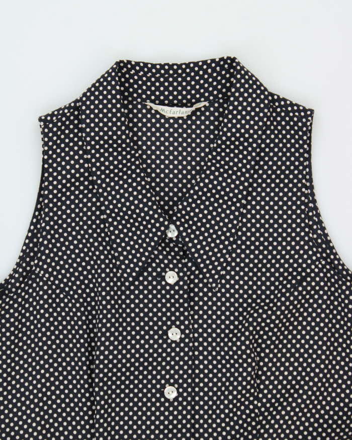 Vintage 1970s McFarland Polka Dot Button-up Mini Dress - M