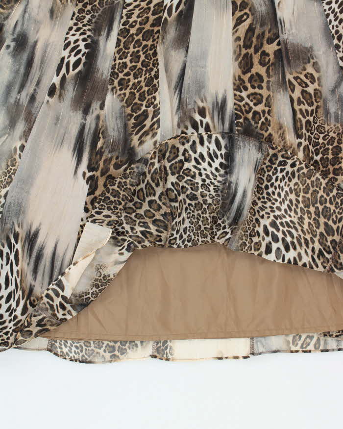 Vintage Y2k 00s Joseph Ribkoff Animal Print High Neck Dress - S