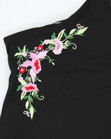 Vintage 90s 00s Fairweather Embroidered One Shoulder Maxi Dress - L
