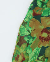 Vintage 90s 00s Kevenl Floral Ruffle Hem Dress - L