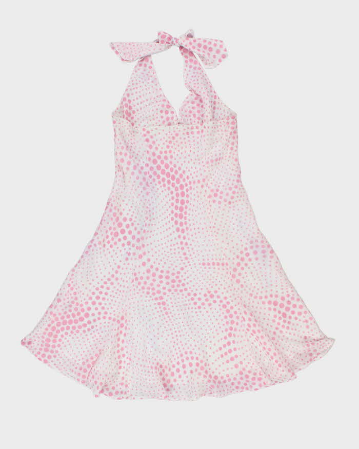 Vintage 1990s Polka Dot Halter Neck Dress - M