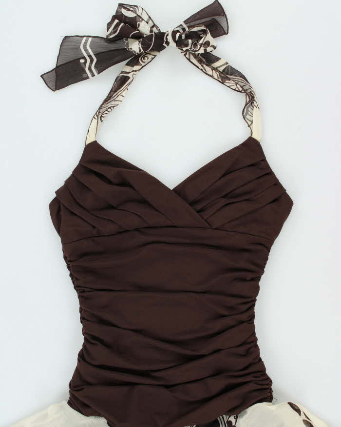 Vintage Y2k 00s Mariposa Handkerchief Hem Halter Neck Dress - S