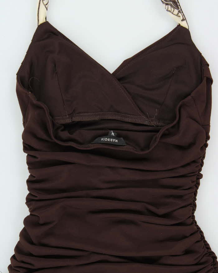 Vintage Y2k 00s Mariposa Handkerchief Hem Halter Neck Dress - S