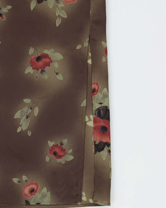 Vintage 90s/00s Norton Khaki Green Floral Dress - S