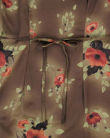 Vintage 90s/00s Norton Khaki Green Floral Dress - S