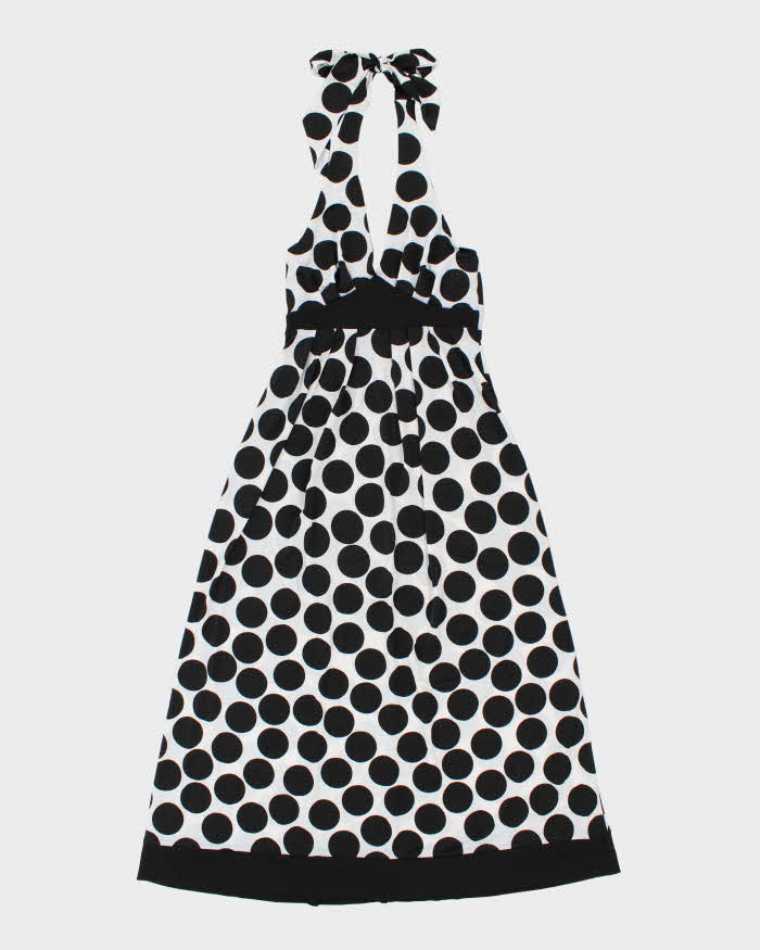 Vintage 2000s AA Studio Slinky Polka Dot Halter Maxi Dress - M