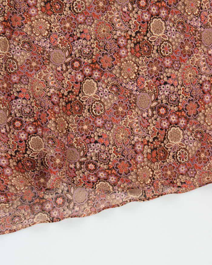 Vintage 1990s Laura Paisley Floral Pattern Asymmetric Hem Dress - M