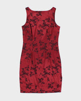 Vintage 1990s Esprit High Neck Satin Dress - S