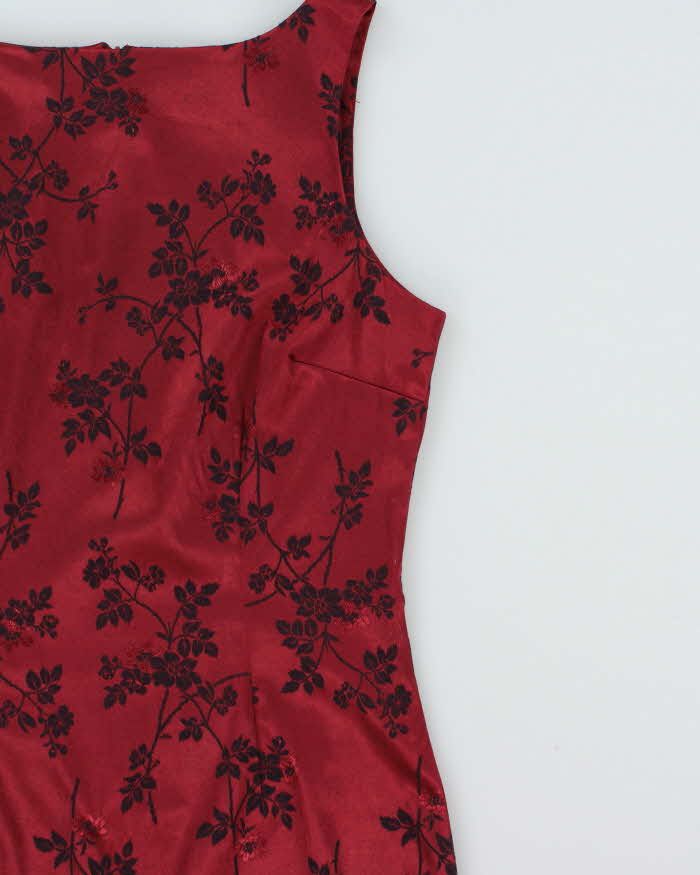 Vintage 1990s Esprit High Neck Satin Dress - S