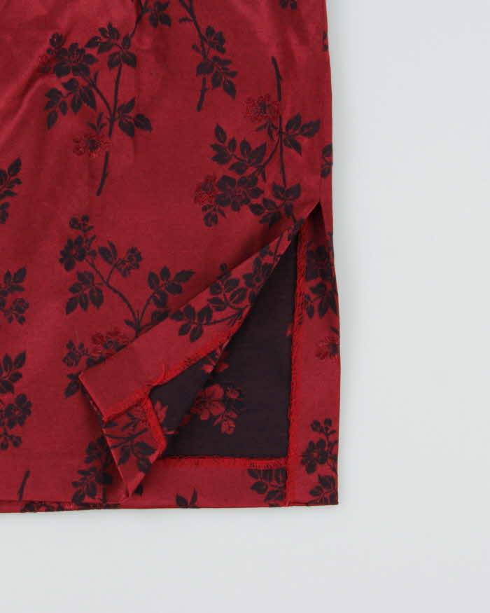 Vintage 1990s Esprit High Neck Satin Dress - S