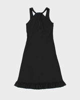 Vintage 1990s Citrine Twist Front Pleated Hem Dress - S