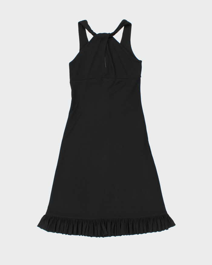 Vintage 1990s Citrine Twist Front Pleated Hem Dress - S