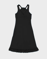 Vintage 1990s Citrine Twist Front Pleated Hem Dress - S