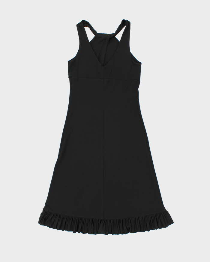 Vintage 1990s Citrine Twist Front Pleated Hem Dress - S