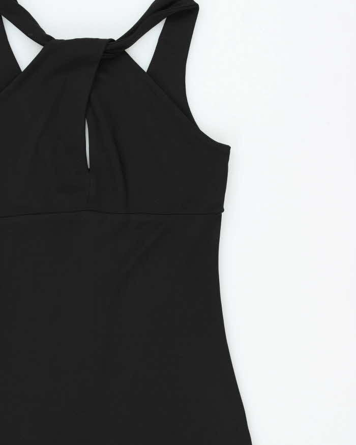Vintage 1990s Citrine Twist Front Pleated Hem Dress - S