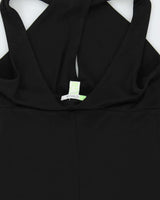 Vintage 1990s Citrine Twist Front Pleated Hem Dress - S