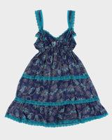 Vintage Y2k 2000s Victoria's Secret Angels Mesh Paisley Pattern Tiered Dress - S