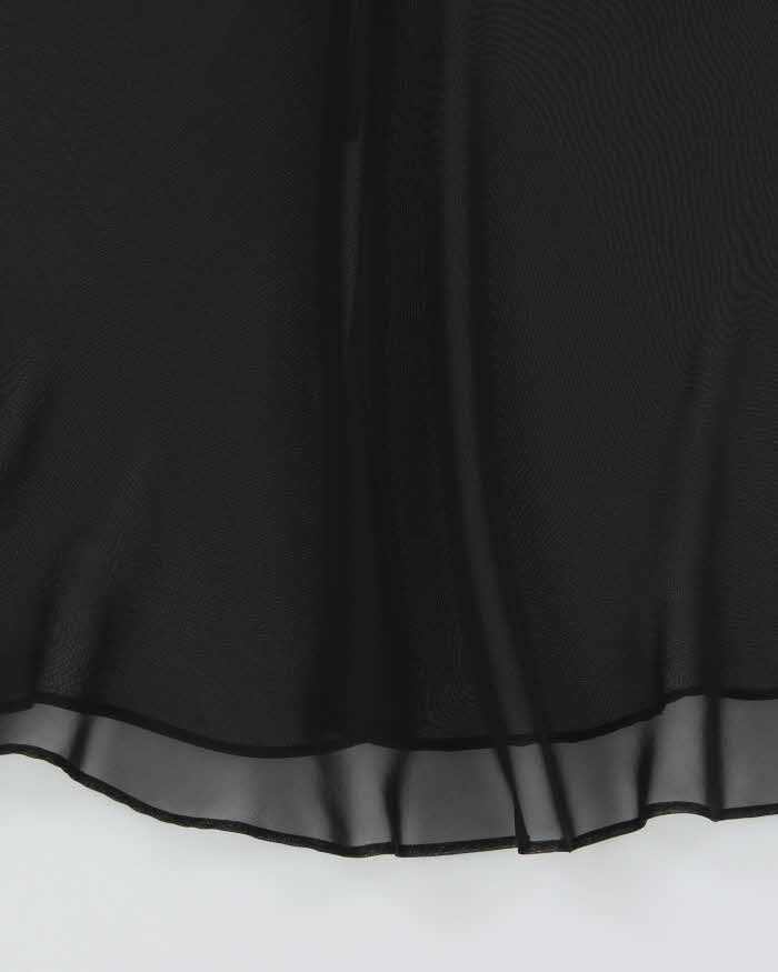 Vintage 1990s Rose Passion Mesh Beaded Mini Slip Dress - S