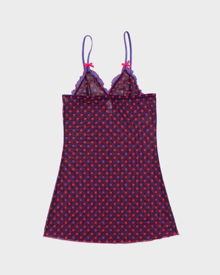 Vintage Y2k 2000s Baci Polka Dot Mesh Dress - S