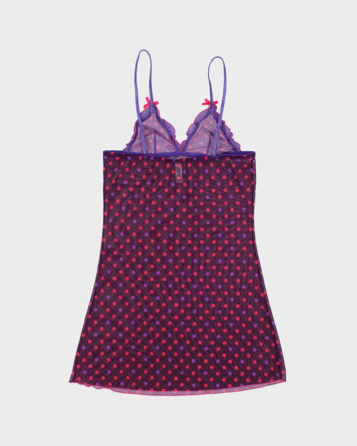 Vintage Y2k 2000s Baci Polka Dot Mesh Dress - S