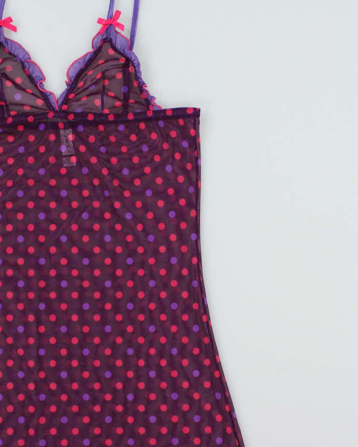 Vintage Y2k 2000s Baci Polka Dot Mesh Dress - S