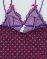 Vintage Y2k 2000s Baci Polka Dot Mesh Dress - S