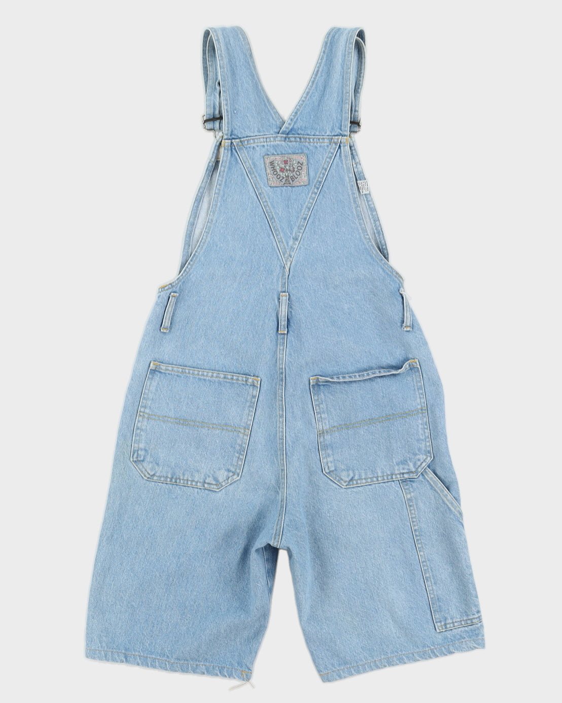 Vintage 90s Whooz Blooz Lightwash Denim Dungarees - S/M