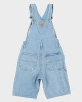 Vintage 90s Whooz Blooz Lightwash Denim Dungarees - S/M