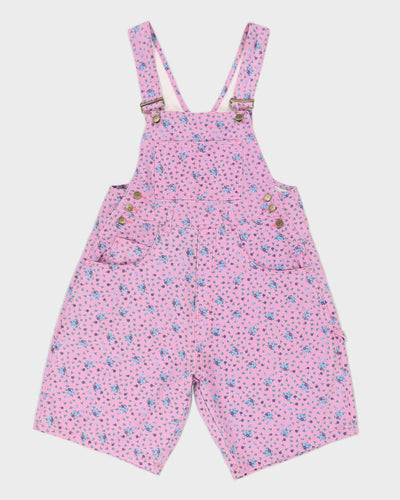 Vintage 90s Cotton Ginny Pink Floral Dungarees - M