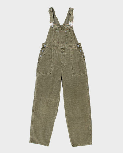 Vintage 90s Green Corduroy Dungarees - W32 L29