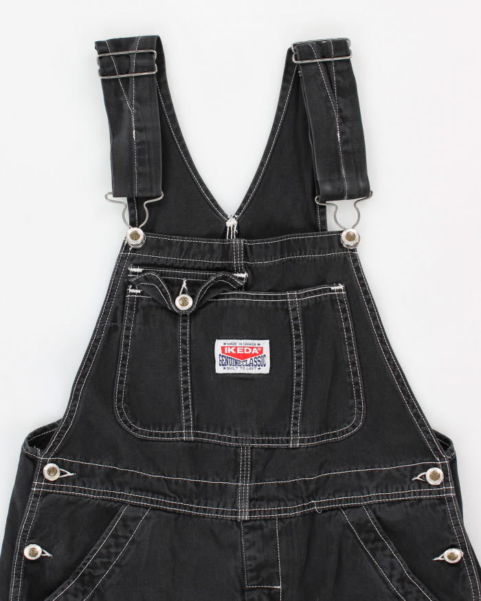 Vintage 90s Ikeda Black Long Dungarees - W34 L31