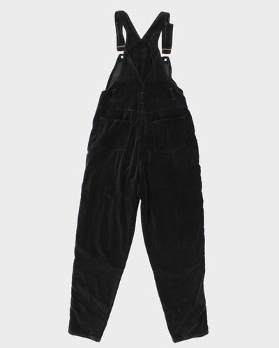 Vintage 90s Black Velvet Dungarees - W30 L30