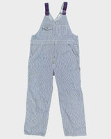 Vintage 80's Pin Stripe Wide Leg Pin Striped Dungarees - W36 L28