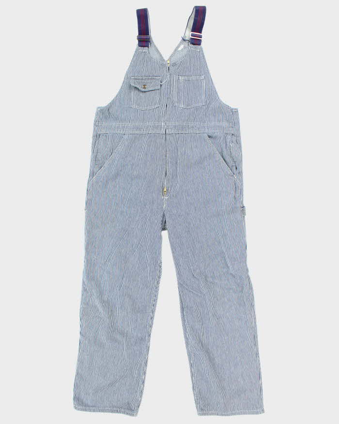 Vintage 80's Pin Stripe Wide Leg Pin Striped Dungarees - W36 L28