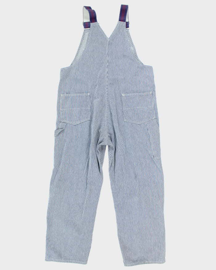 Vintage 80's Pin Stripe Wide Leg Pin Striped Dungarees - W36 L28