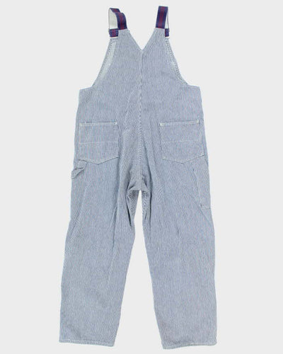 Vintage 80's Pin Stripe Wide Leg Pin Striped Dungarees - W36 L28