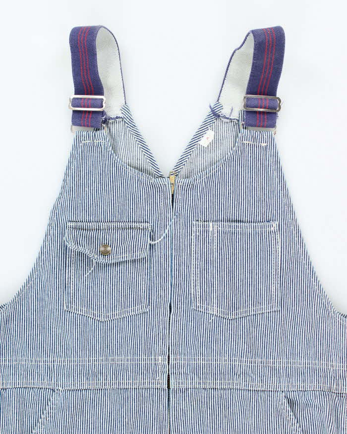 Vintage 80's Pin Stripe Wide Leg Pin Striped Dungarees - W36 L28