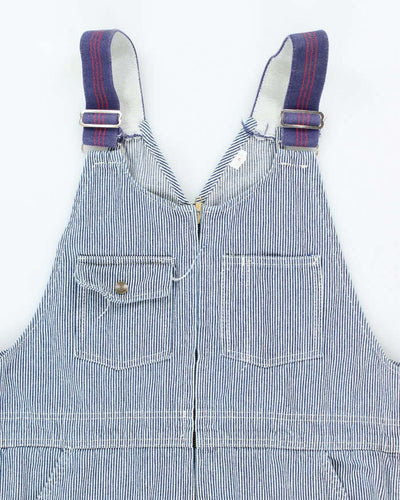Vintage 80's Pin Stripe Wide Leg Pin Striped Dungarees - W36 L28