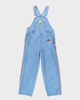 Vintage 90's Looney Tunes Embroidered Light Wash Denim Dungarees - W30 L24
