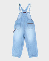 Vintage Women's Looney Tunes Tweety Bird Embroidered Light Wash Dungarees - W32 L23