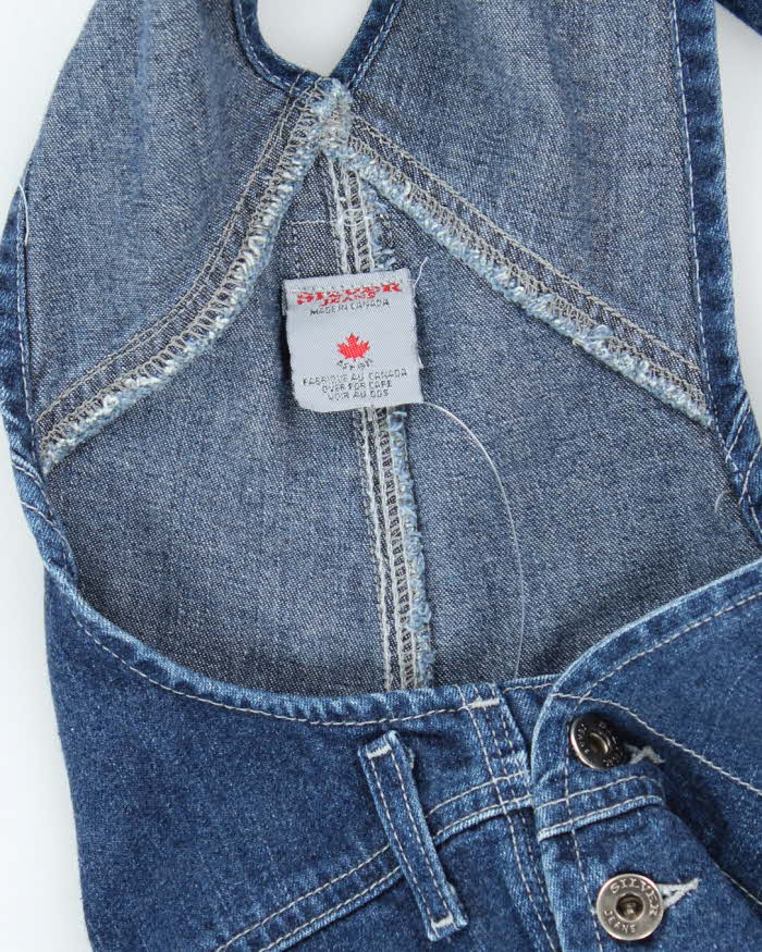 Vintage 90s Silver Dark Wash Flared Dungarees - W30 L30