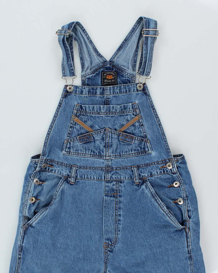 Women's Route 66 Long Cotton Denim Dungarees - M