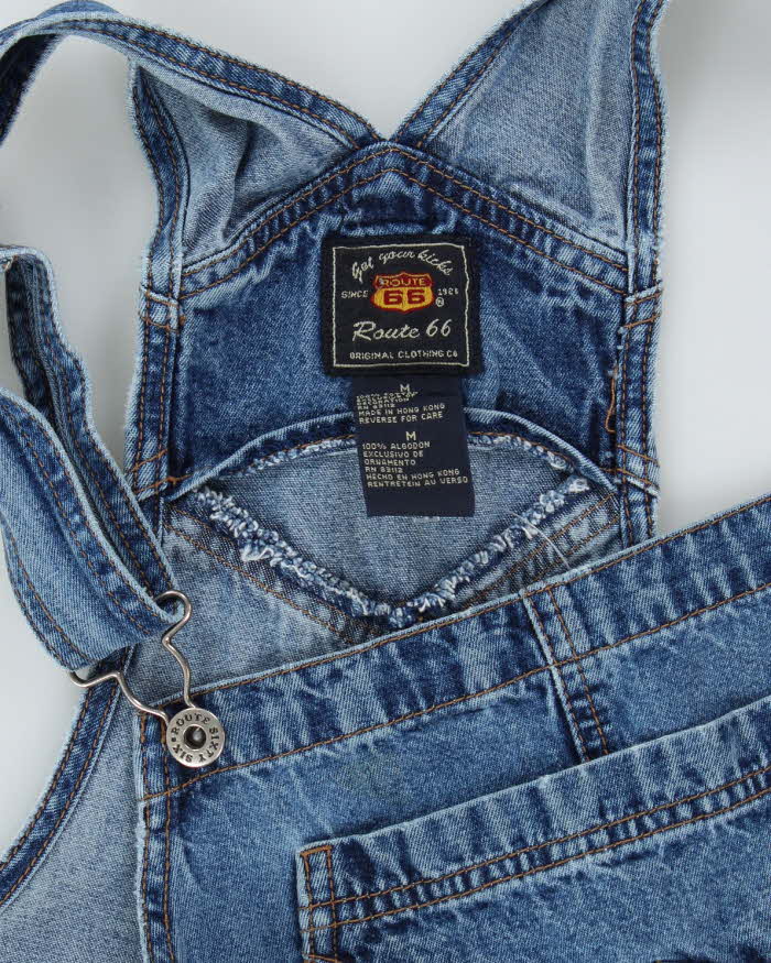 Women's Route 66 Long Cotton Denim Dungarees - M