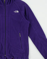 Vintage The North Face Women's Fuzzy Lined Full-Zip Hooded Fleece Jacket - M