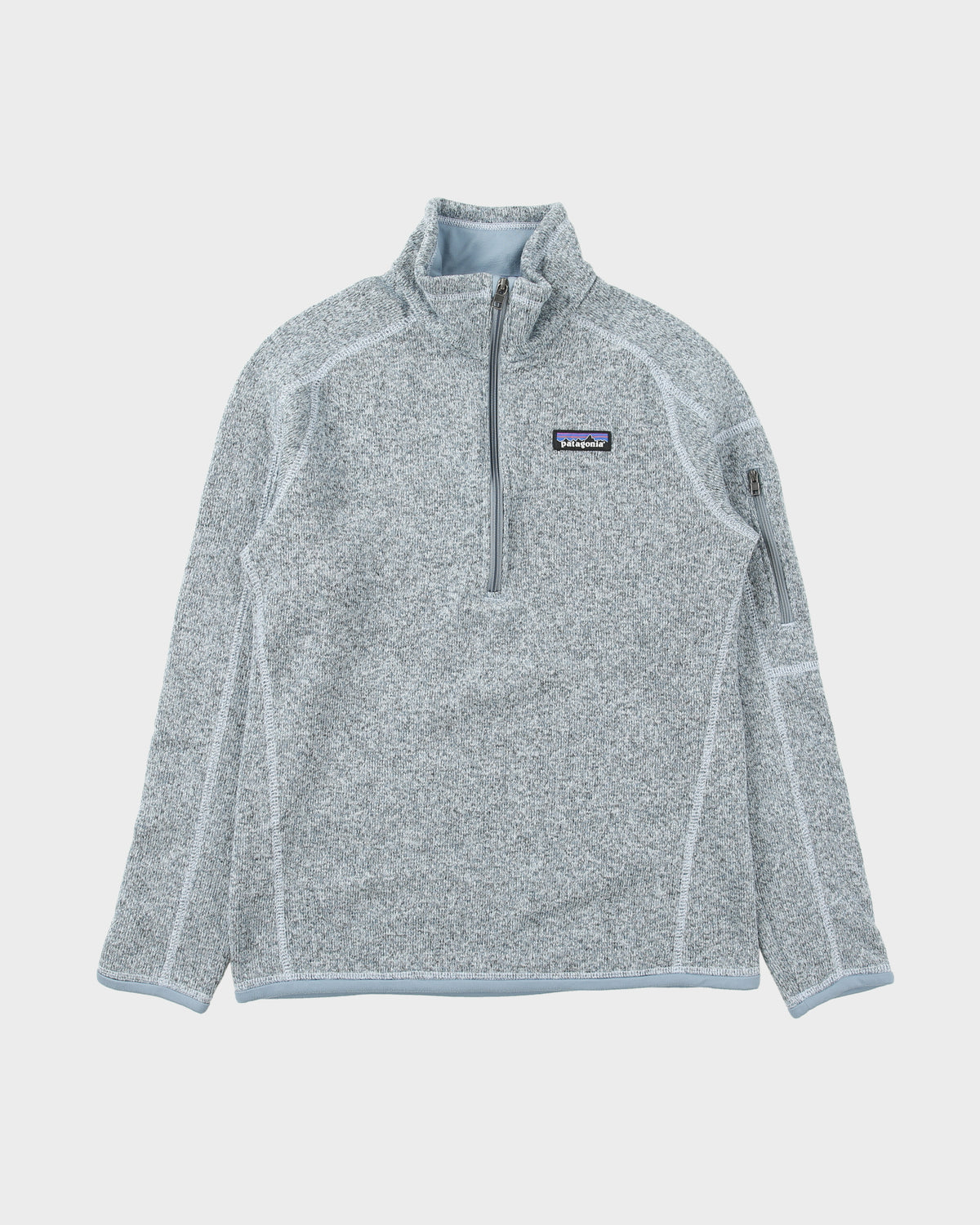 Patagonia Women's Marl Misty Blue Better Sweater Quarter-Zip Fleece - S