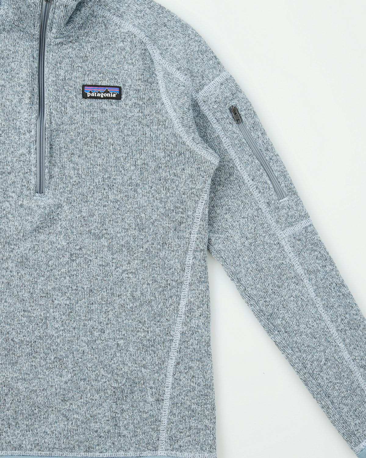 Patagonia Women's Marl Misty Blue Better Sweater Quarter-Zip Fleece - S